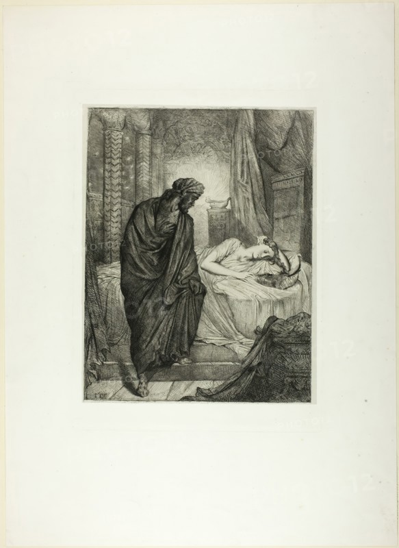 Yet She Must Die, plate eleven from Othello, 1844. Creator: Theodore Chasseriau.