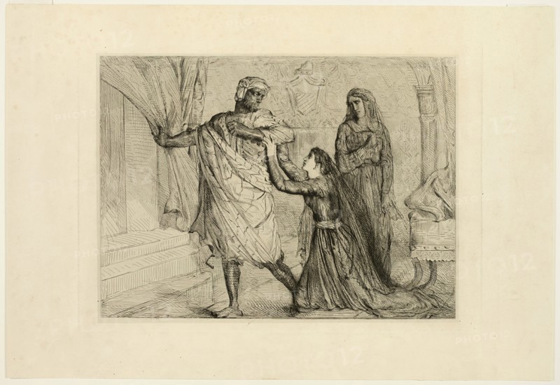 Away!, plate seven from Othello, 1844. Creator: Theodore Chasseriau.