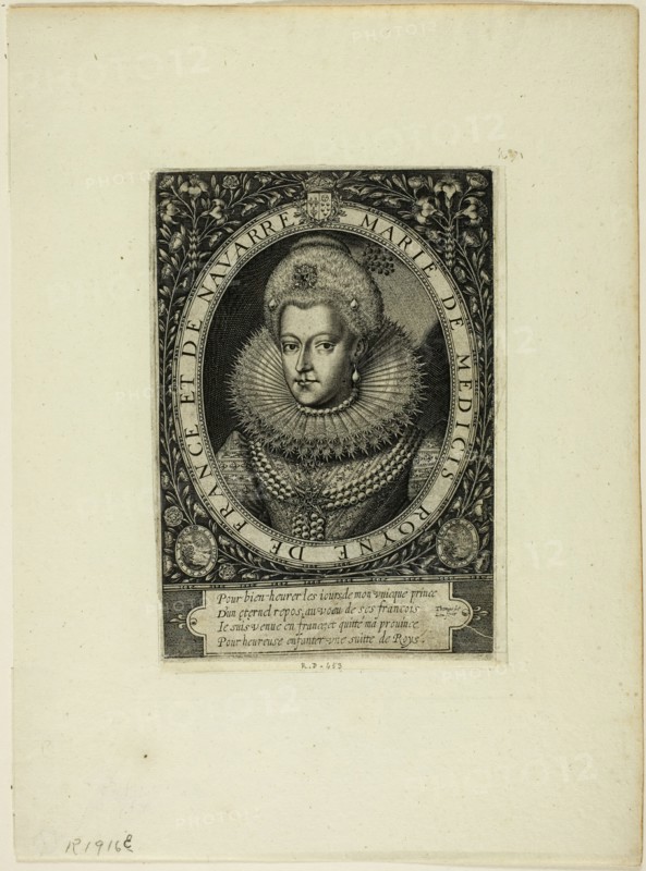 Marie de Médicis, Queen of France, Second Wife of Henry IV, n.d. Creator: Thomas de Leu.