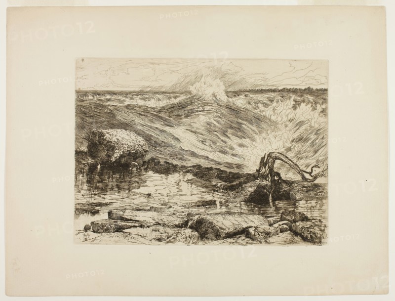 The Rapids Above Niagara, 1886. Creator: Thomas Moran.