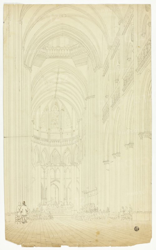 Interior of a Gothic Cathedral, n.d. Creator: Unknown.