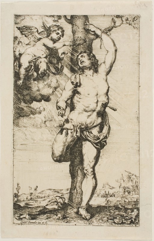 Saint Sebastian Crowned by an Angel, n.d. Creator: Willem Panneels.