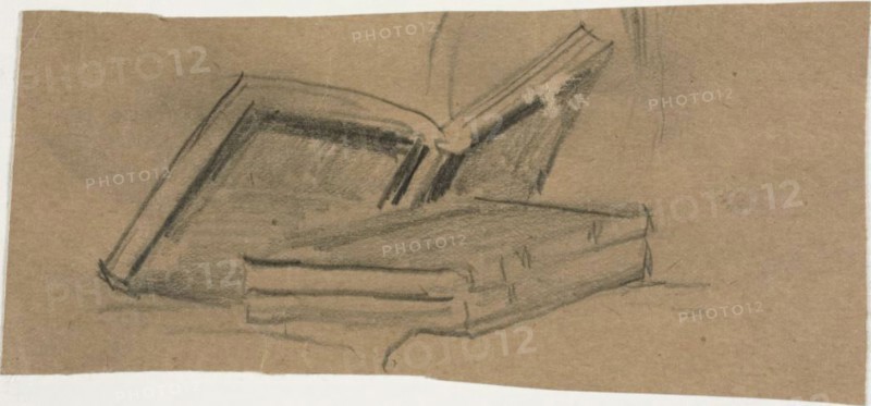 Sketch of Two Books, n.d. Creator: William Michael Harnett.