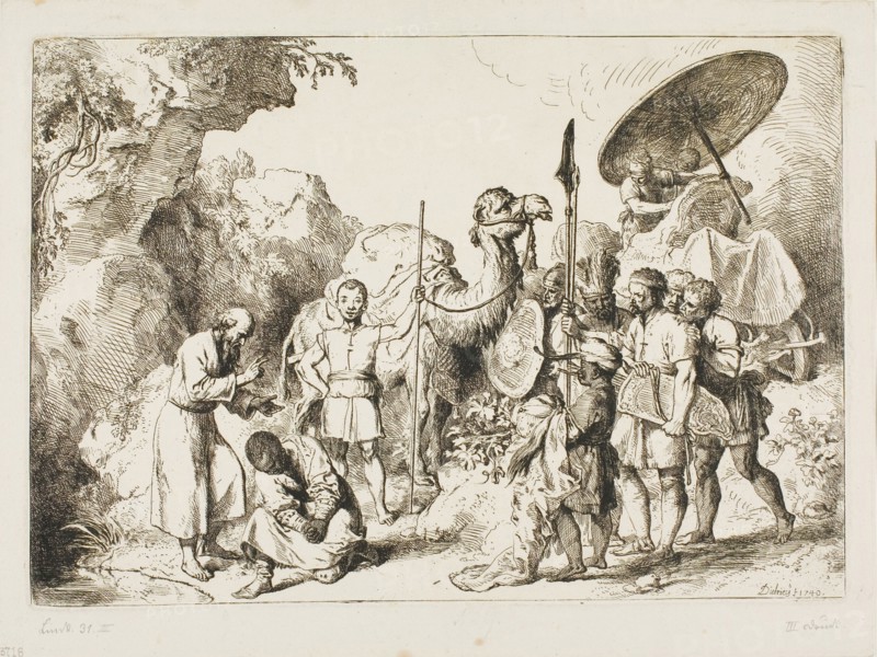 Baptism of the Chamberlain of Queen Candace of Ethiopia, 1740. Creator: Christian Wilhelm Ernst Dietrich.