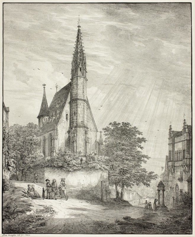 Kiderich Church in Rheingau, 1823. Creator: Domenico Quaglio II.