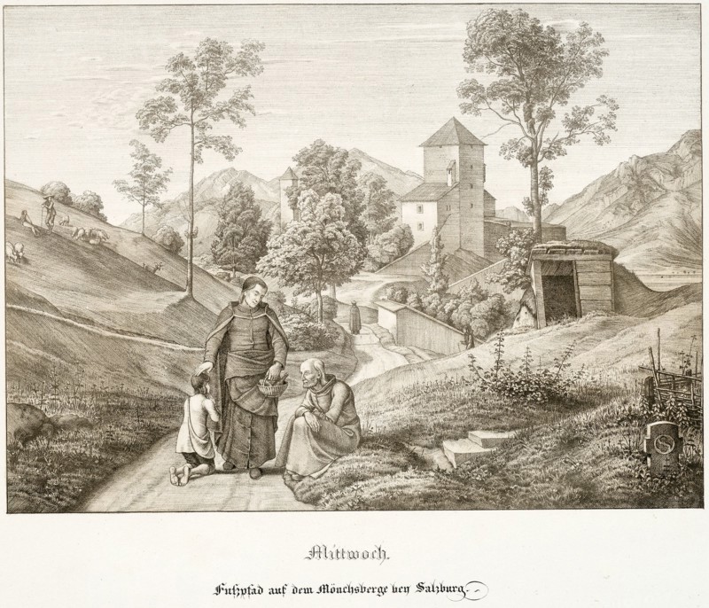 Wednesday: Footpath on the Mönchsberg Near Salzburg, 1823. Creator: Ferdinand Olivier.
