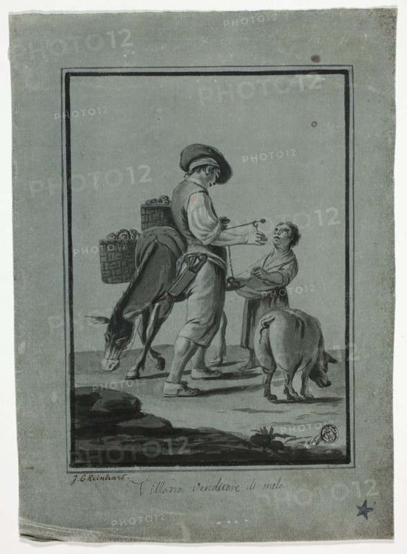 Peasant Apple Peddler, n.d. Creator: Johann Christian Reinhart.