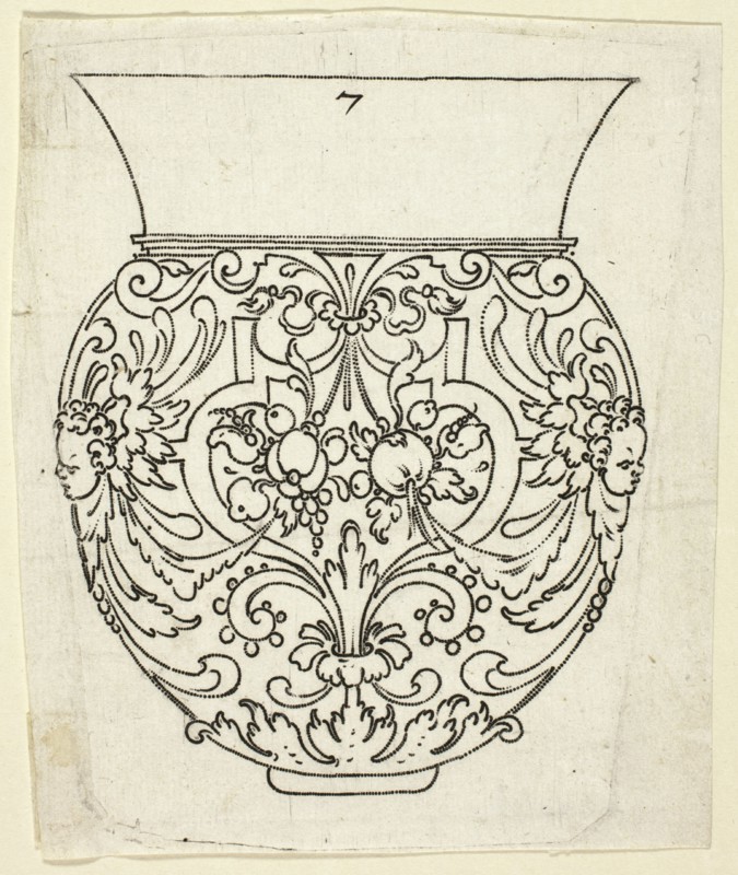 Plate 7, from XX Stuck zum (ornamental designs for goblets and beakers), 1601. Creator: Master AP.