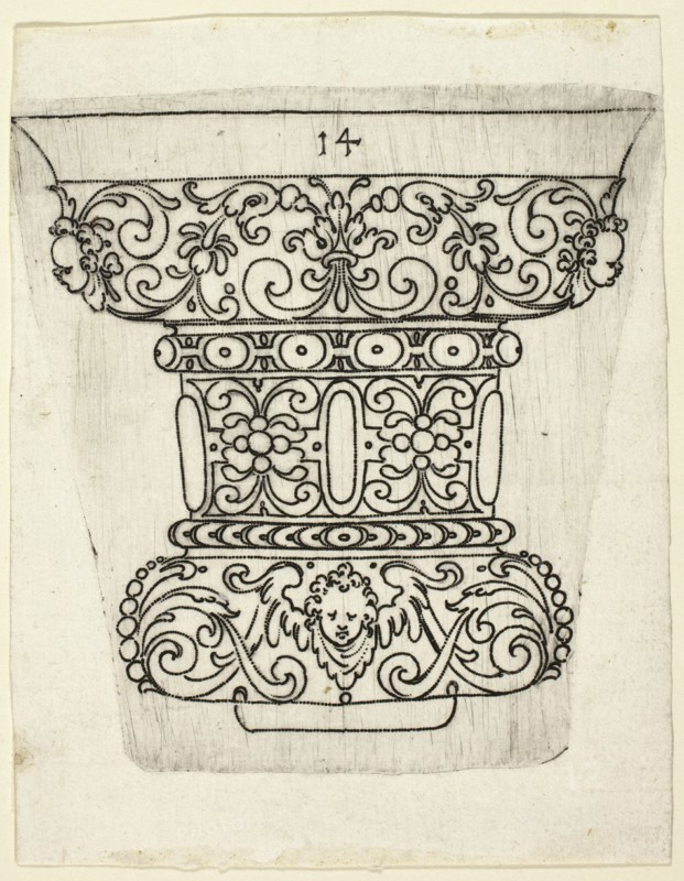 Plate 14, from XX Stuck zum (ornamental designs for goblets and beakers), 1601. Creator: Master AP.