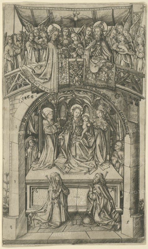 The Large Einsiedeln Madonna, 1466. Creator: Master ES.