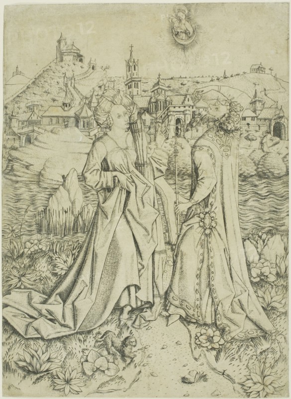 Augustus and the Sibyl, c. 1450. Creator: Master ES.