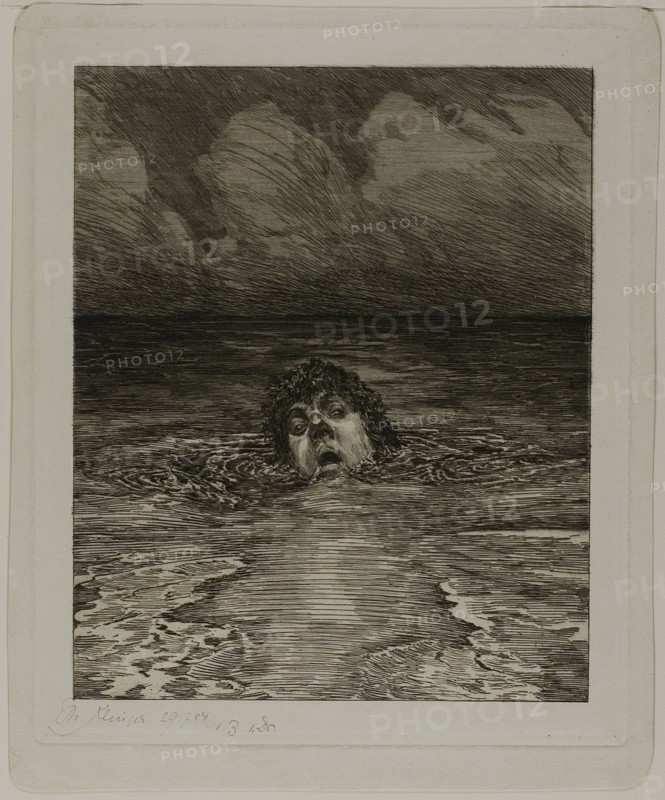 Downfall, plate twelve from A Life, 1884. Creator: Max Klinger.