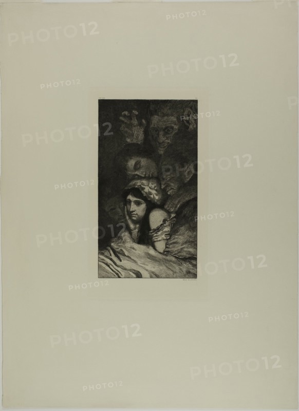 Dreams, plate three from A Life, 1884. Creator: Max Klinger.