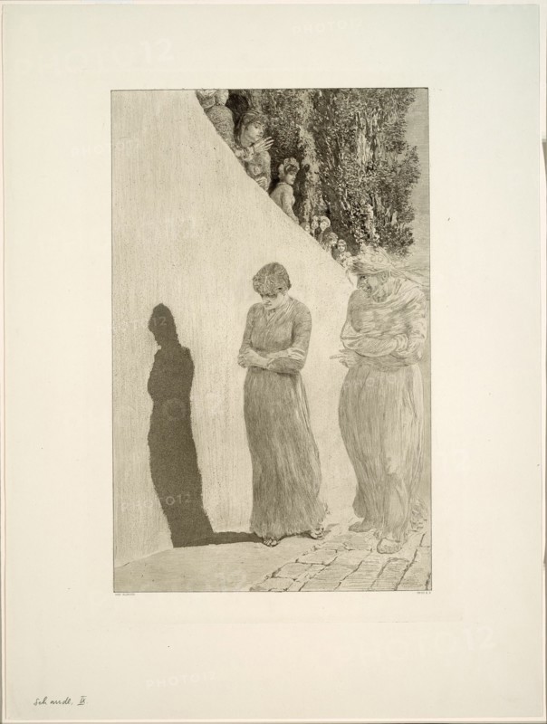 Shame, plate nine from A Love, 1887. Creator: Max Klinger.