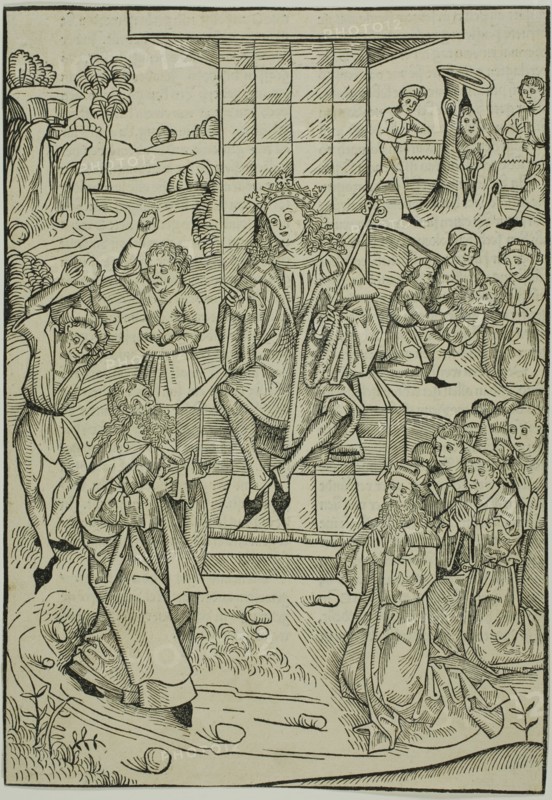 The Stoning of Zacharias and Isaias, page 9 from the Treasury (Schatzbehalter), 1491. Creator: Michael Wolgemut.