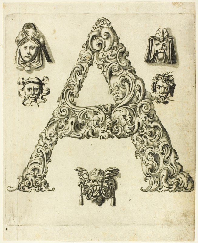 Letter A, 1630. Creator: Pierre Aubry.