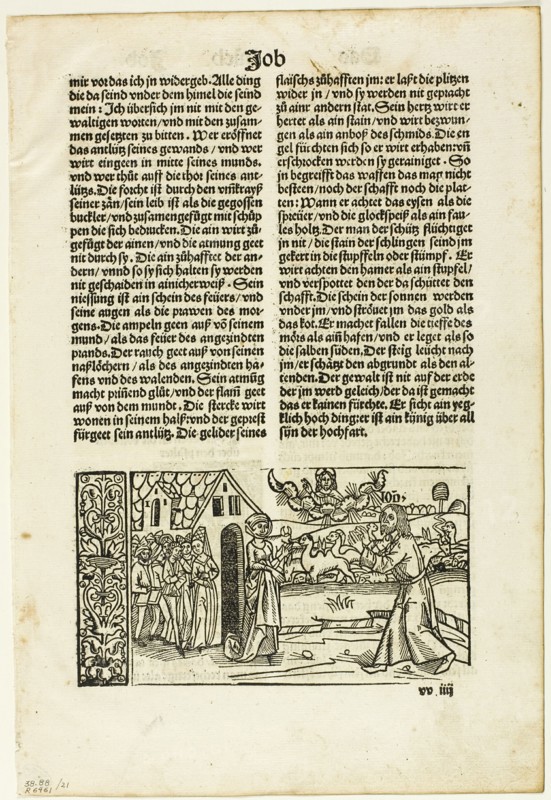 Illustration from the 14th German Bible, plate 21 from Woodcuts..., 1518, assembled...1937. Creators: Unknown, Max Geisberg.