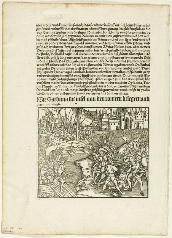 Illustration from Romische Historien by Titus Livius, plate 30 from Woodcuts...1505, assembled 1937. Creators: Unknown, Max Geisberg.
