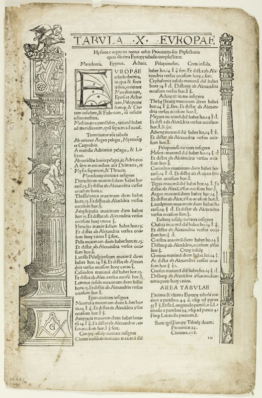 Illustration from "Geographia", plate 36 from Woodcuts from Books..., 1525, assembled...1937. Creators: Unknown, Max Geisberg.