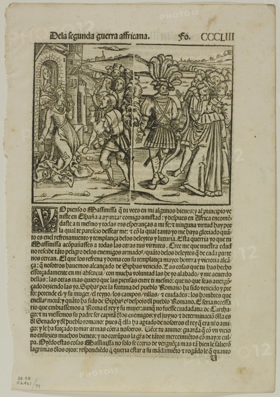 Illustration from Decadas, plate 79 from Woodcuts from Books..., 1520, assembled...1937. Creators: Unknown, Max Geisberg.