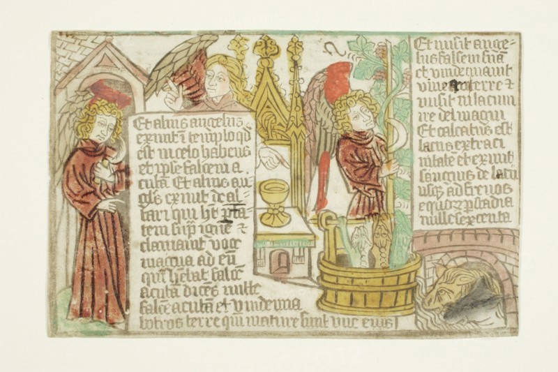 The Vintage of the Grapes of the Vine, from the Blockbook Apocalypse, 1465-70. Creator: Unknown.