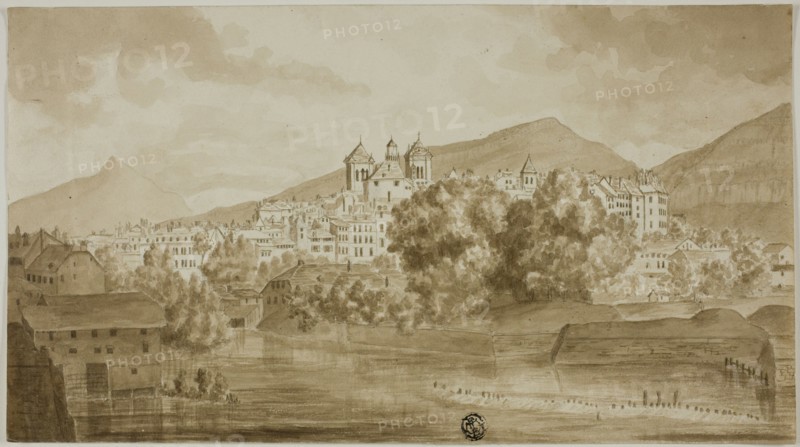 View of Town Overlooking River, n.d. Creator: Unknown.