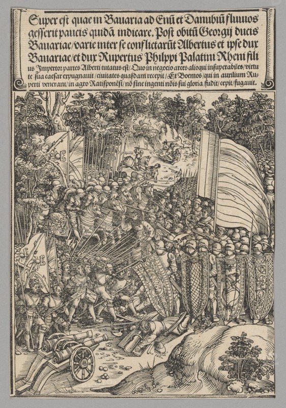 Bavarian War, plate 18 from Historical Scenes from the Life of Emperor..., printed c. 1520. Creator: Wolf Traut.