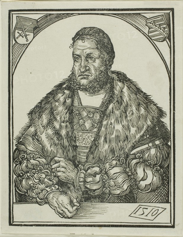 Elector Frederick III of Saxony, from Speculum intellectuale felicitatis humane, 1510. Creator: Wolf Traut.