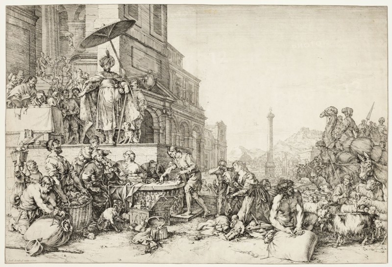 Joseph Distributing Grain to Egypt, 1644. Creator: Bartholomeus Breenbergh.