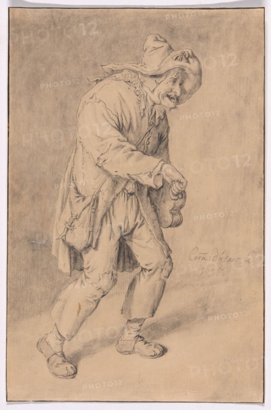 Hurdy-Gurdy Player, 1695. Creator: Cornelis Dusart.