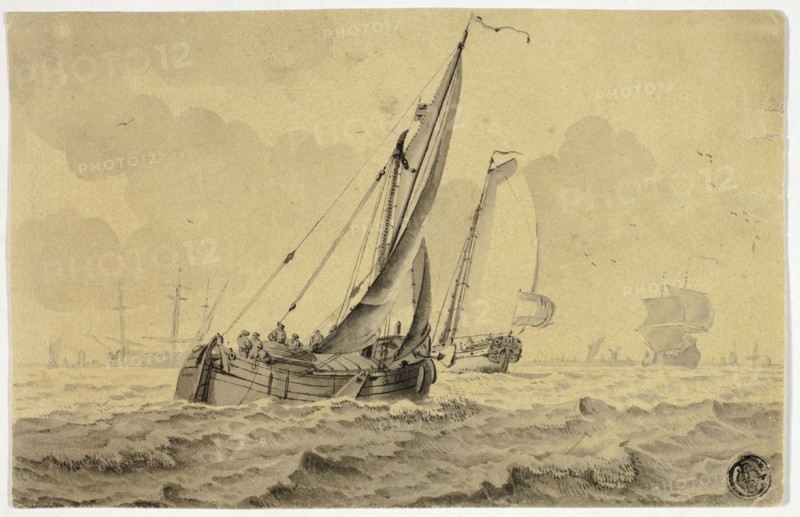 Boats in Full Sail, n.d. Creator: Cornelis Ouboter van der Grient.