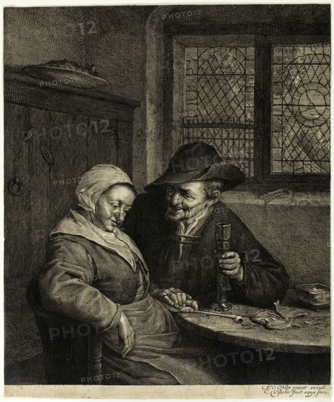 Old Man and Woman, n.d. Creator: Cornelis de Visscher.