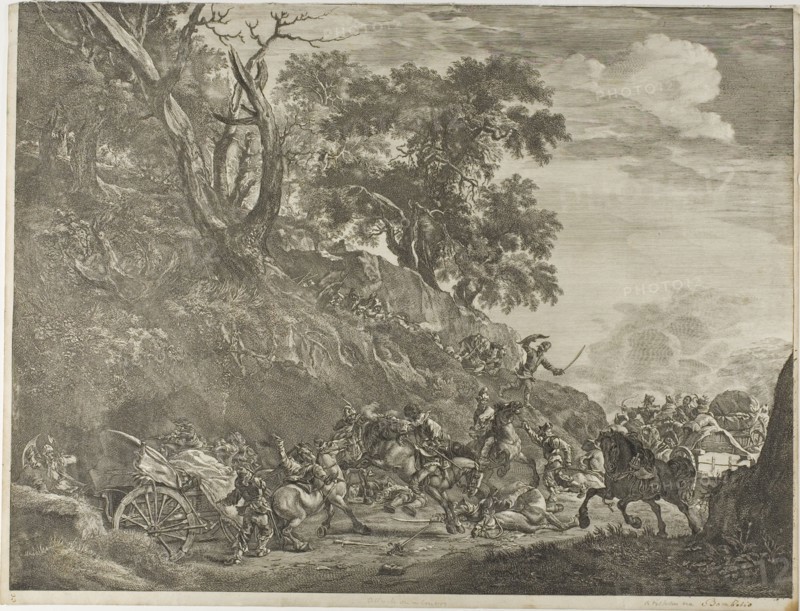 Attack on a Convoy, n.d. Creator: Cornelis de Visscher.