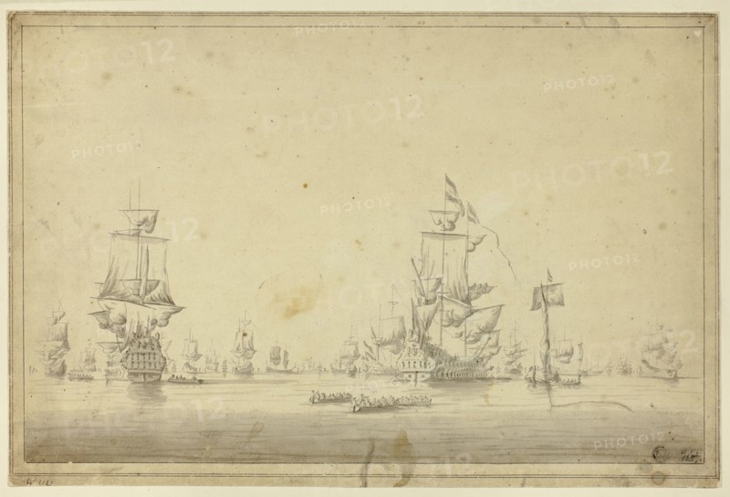 Fleet of Ships Anchored at Sea, n.d. Creator: Unknown.