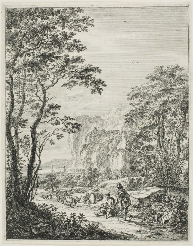 The Ox-Cart, from Upright Italian Landscapes, 1638/52. Creator: Jan Dirksz Both.