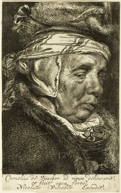 Head of an Old Woman, n.d. Creator: Cornelis de Visscher.