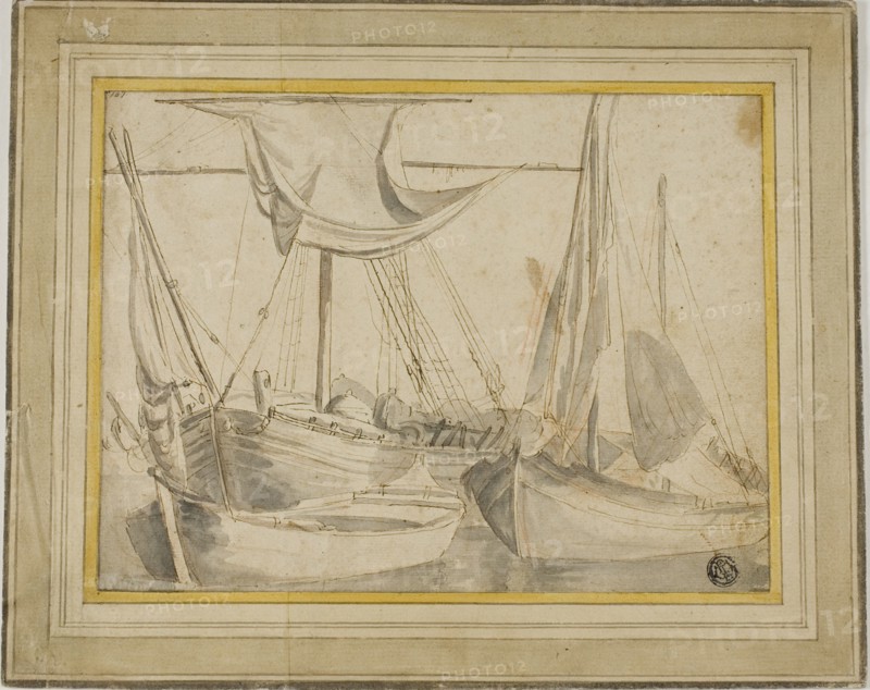 Three Boats, 1630/93. Creator: Willem van de Velde I.