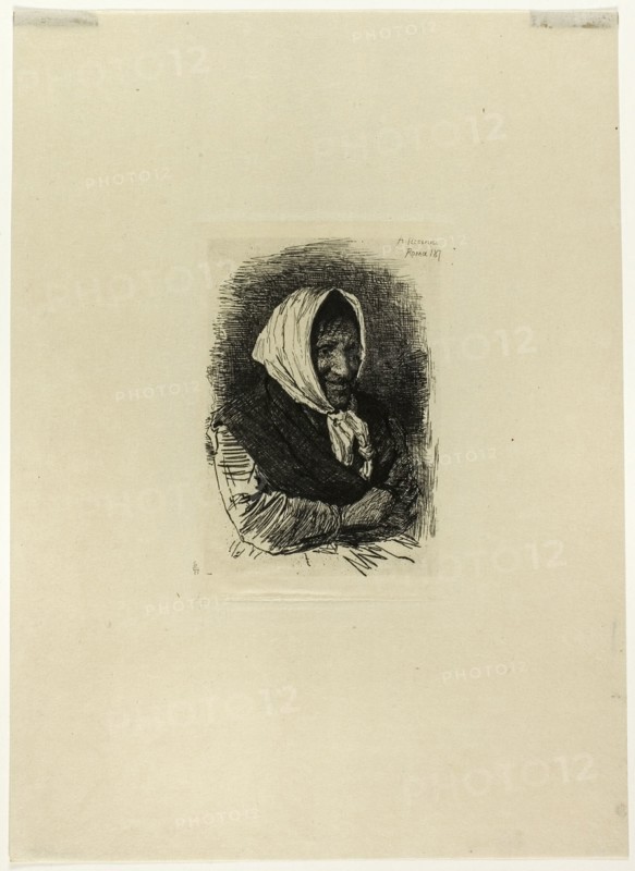 Old Woman Facing Right, 1874. Creator: Antonio Piccinni.