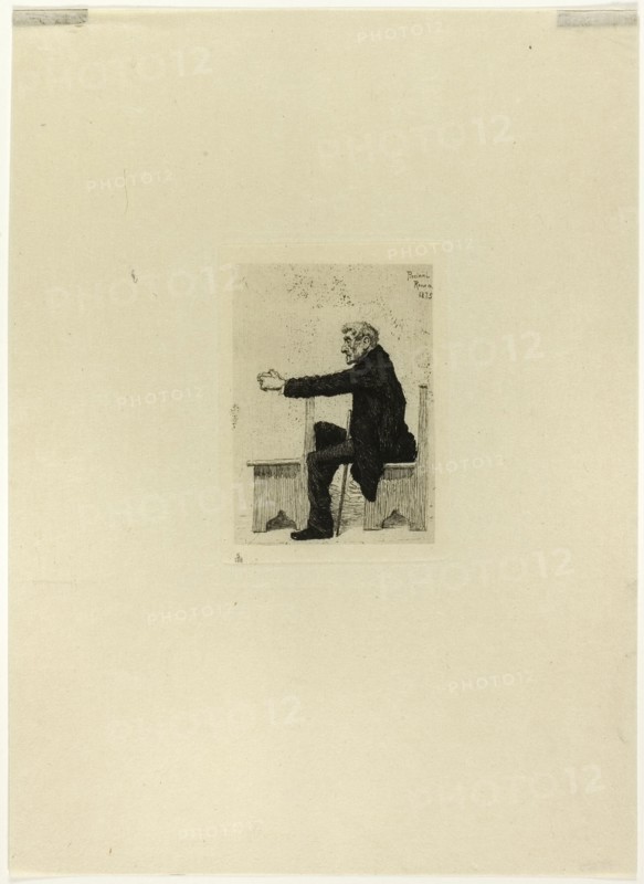 Old man in church, 1875. Creator: Antonio Piccinni.