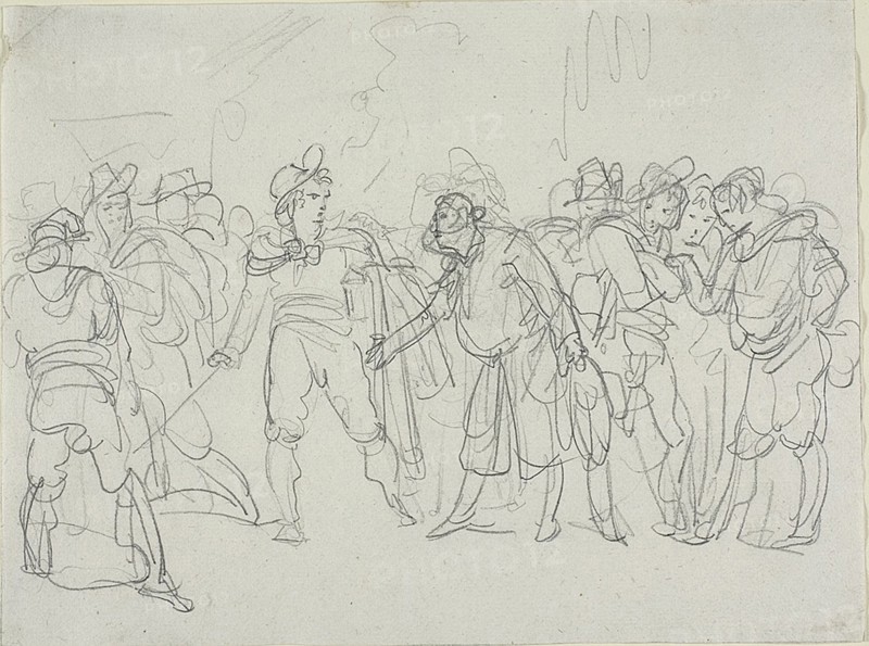 Study for Meo Patacca, c.1823. Creator: Bartolomeo Pinelli.