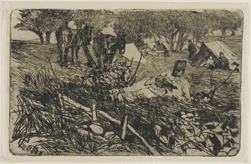 The Letter at Camp, c.1893. Creator: Giovanni Fattori.