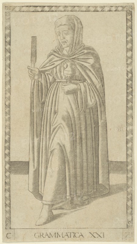 Grammar, plate 21 from Arts and Sciences, c.1465. Creator: Unknown.