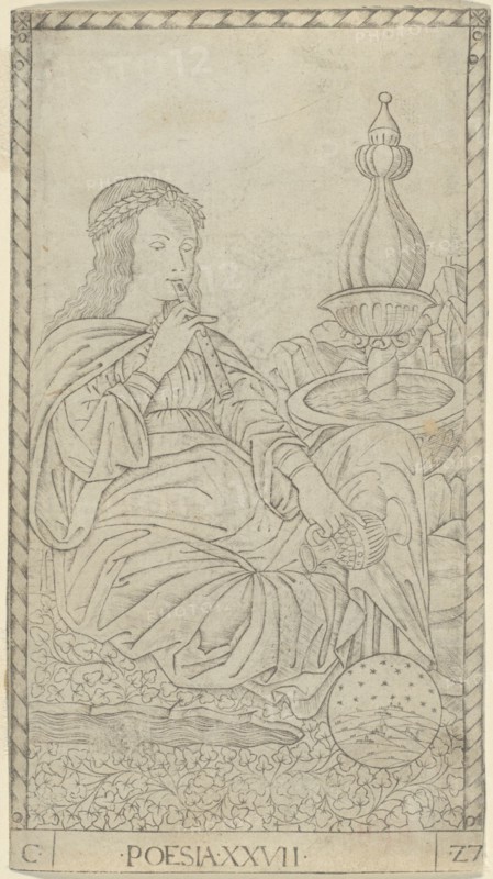 Poetry, plate 27 from Arts and Sciences, c.1465. Creator: Unknown.