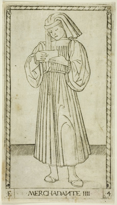 The Merchant, plate four from The Ranks and Conditions of Men, c.1465. Creator: Unknown.