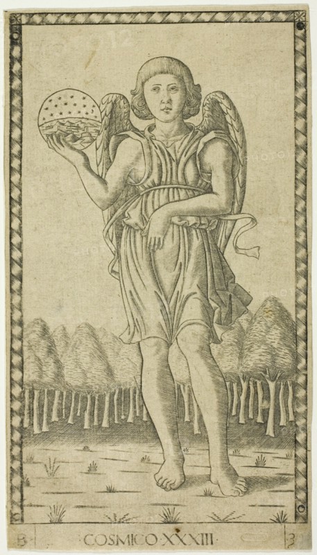 Genius of the World, plate 33 from Genii and Virtues, c.1465. Creator: Unknown.