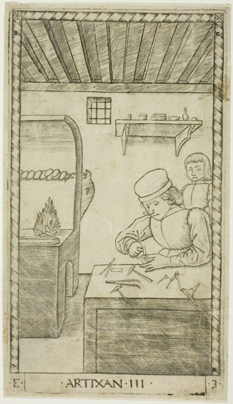 The Artisan, plate three from The Ranks and Conditions of Men, c.1465. Creator: Unknown.