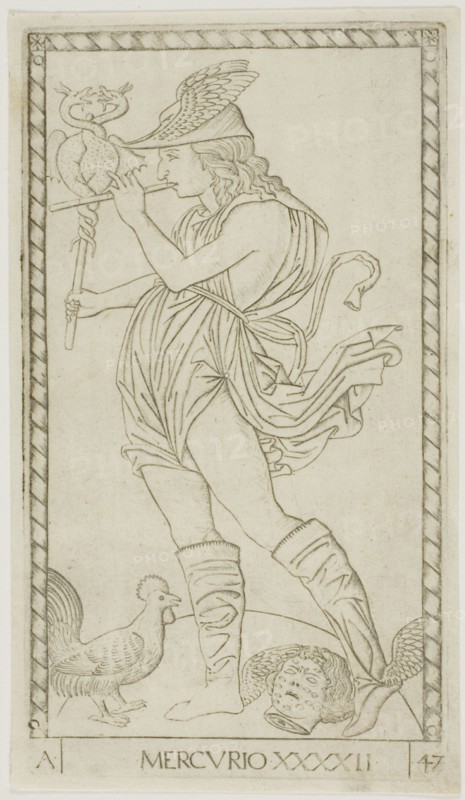Mercury, plate 42 from Planets and Spheres, c.1465. Creator: Unknown.