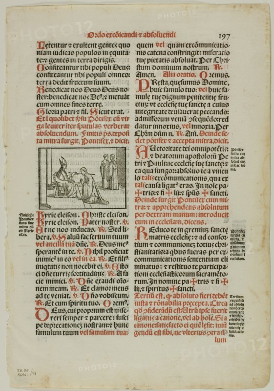 Leaf from Pontificale Romanum, plate 91 from Woodcuts from Books of the XVI Century...1937. Creators: Unknown, Max Geisberg.