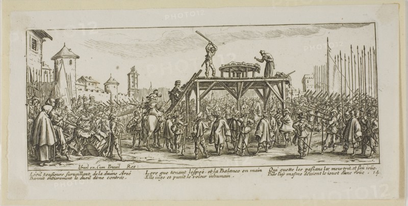 The Wheel, plate fourteen from The Large Miseries of War, n.d. Creator: Gerard van Schagen.