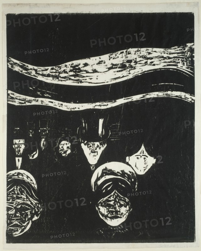 Anxiety, 1896. Creator: Edvard Munch.